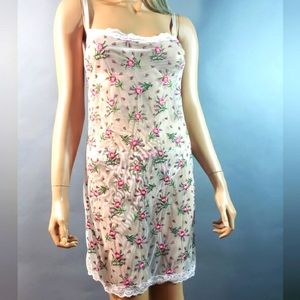 Moschino babydoll Small with matching panties pink tulle with embroidery flowers